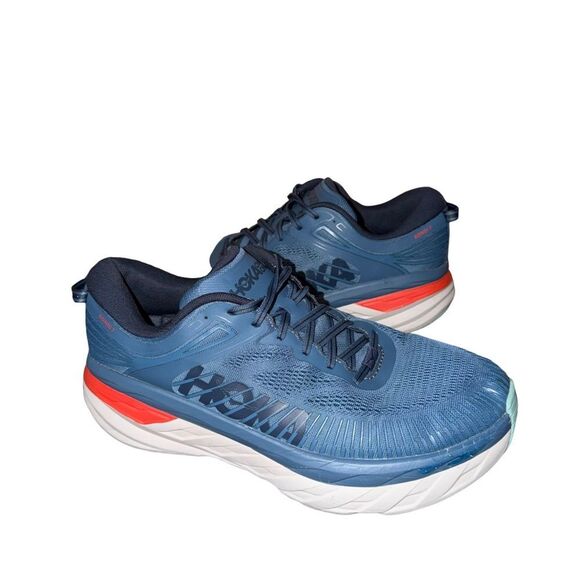 Hoka Mens Blue Bondi 7 wide Running Shoe size 12 2E main image 5
